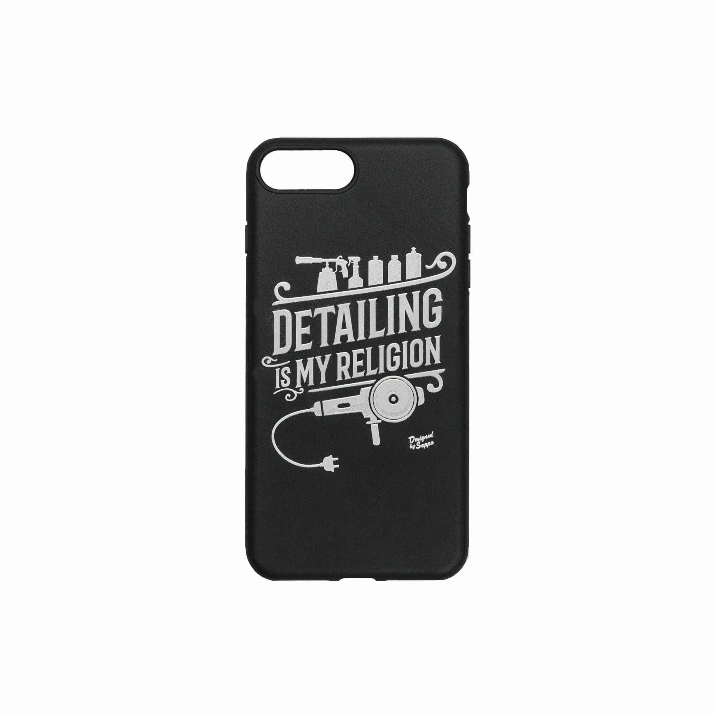 Cover Iphone 7/8 scritta Detailing My Religion con Lucidatrice e bottiglie