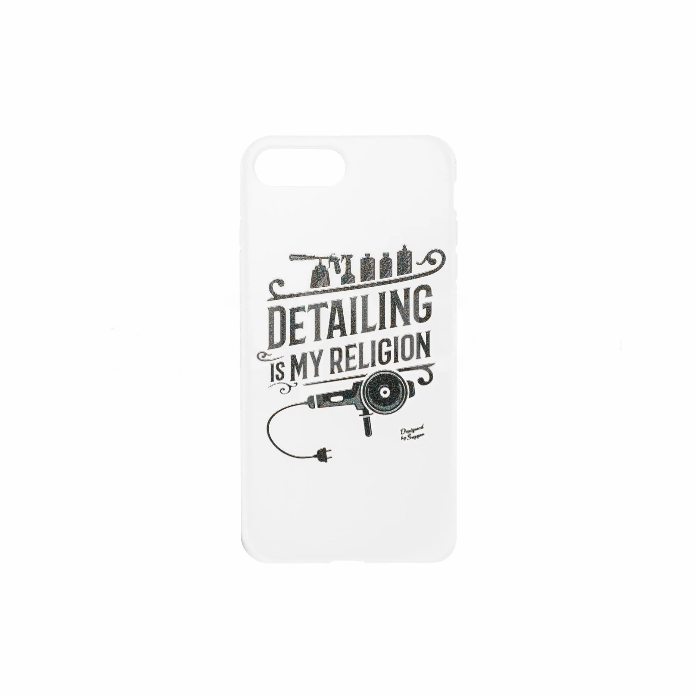Cover Iphone 7/8 scritta Detailing My Religion con Lucidatrice e bottiglie - Image 2