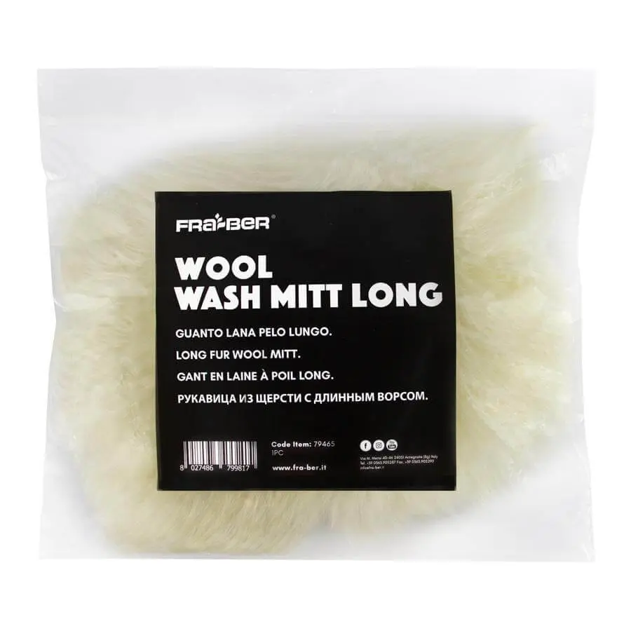 Innovacar Wool Wash Mitt Long - Guanto in lana a pelo lungo da lavaggio