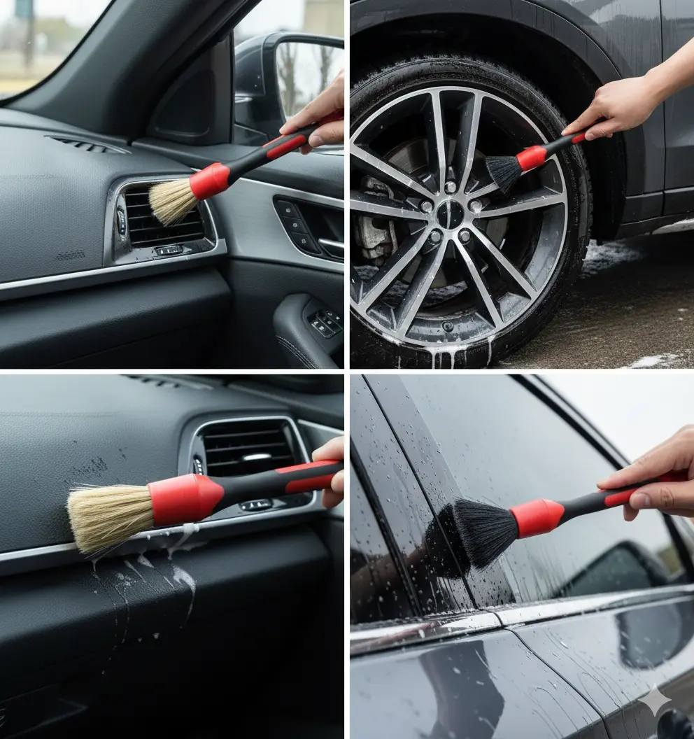 Car-Care.it Brush Set - Set Kit 3 Pennelli per Pulizia Auto - Image 2