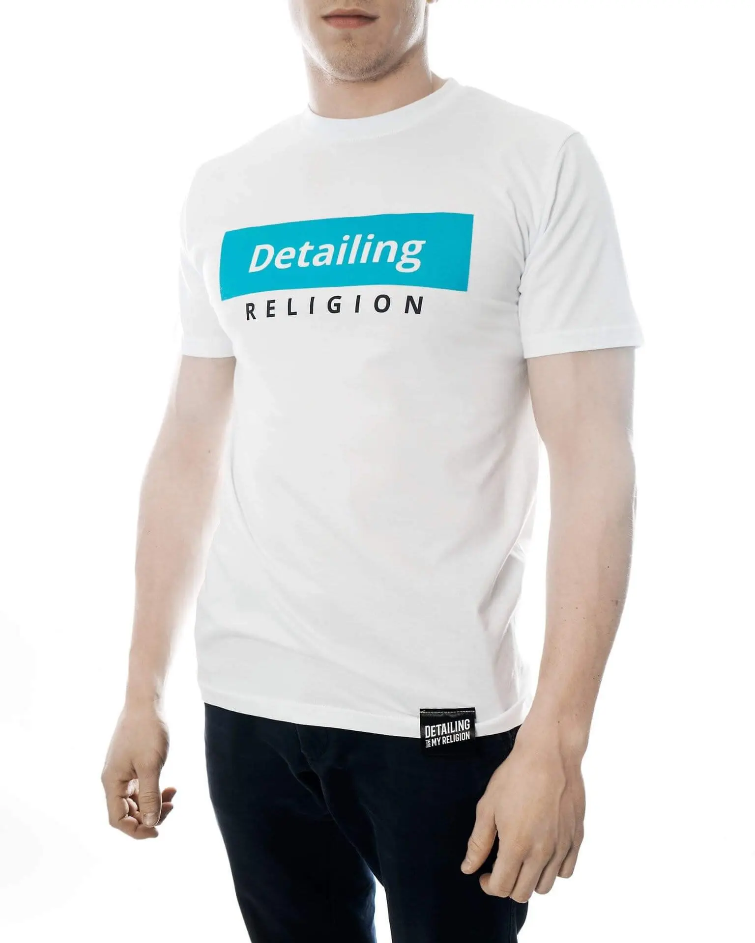 T-Shirt bianca con banda blu Detailing My Religion - Image 2